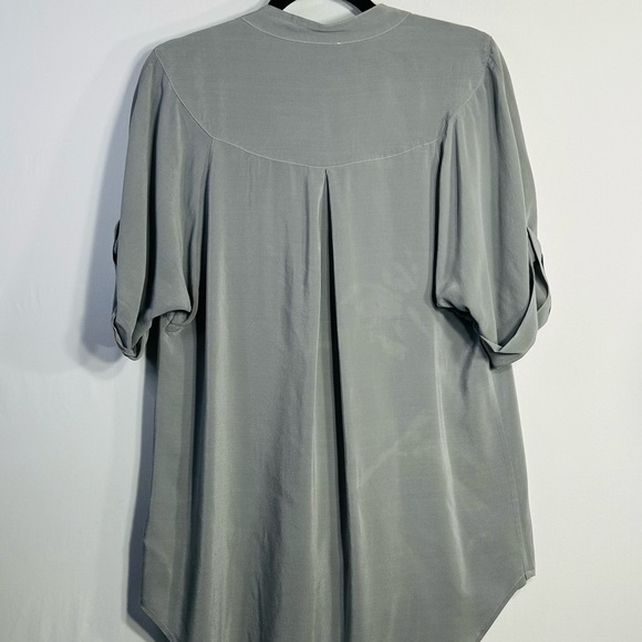 Anthropologie Maeve Rosalyn Silk Oversized Relaxed V Neck Button Down Tunic Sz M - Picture 4 of 13